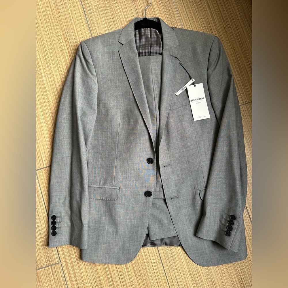 Ben Sherman Gray Suit 38R blazer and 30W/32L slacks